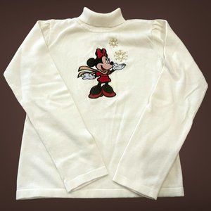 Vintage! Disney store exclusive holiday KNIT turtleneck sweater Minnie Mouse